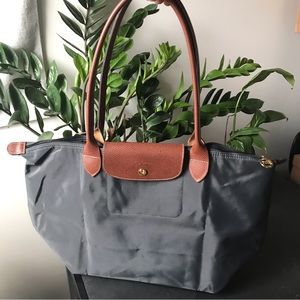 Longchamp Le Pliage Large Tote in Gunmetal | Like New